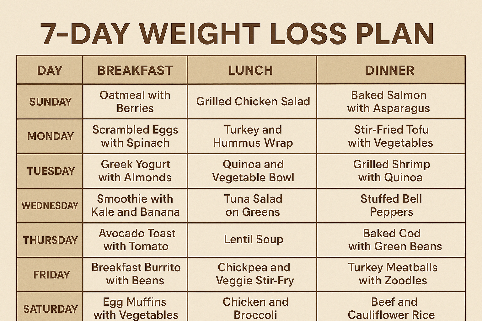 ตารางลดน้ำหนัก 7 วัน ทำตามได้จริง เห็นผลเร็วสำหรับมือใหม่
