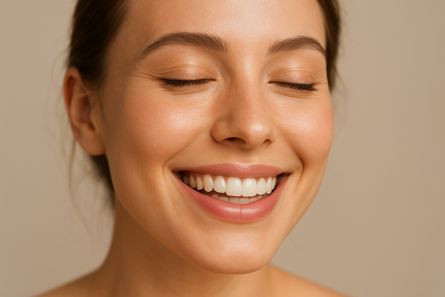 ผิวรอบดวงตาสดใส ไร้ริ้วรอย ผู้หญิงยิ้มสวย